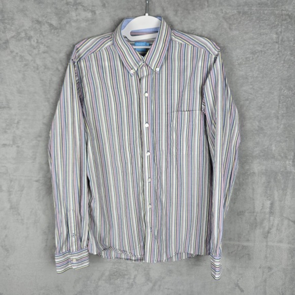J. McLaughlin Tops - J.McLaughlin Womens‎ Modern Fit Striped Button Down Shirt Cotton Multi-Color S